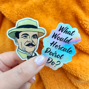 Leuk pakje com 2 adesivos do detetive belga H. Poirot – Brakumo