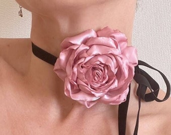 トップス Rose choker satin puff blousetreaturself Rose choker satin puff blouse(pink) – Treat Ürself