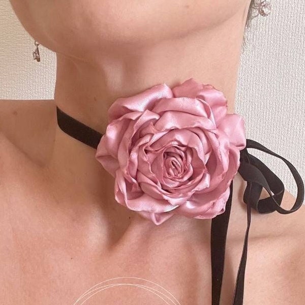 Black Velvet Choker and Dusty Rose Unique Wedding Bridesmaid Corsage Wrist Flowers Pink Prom Party Quinceanera 16 Birthday Peony Necklace