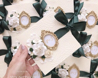 Wedding Invitations Unique Elegant Romantic Luxury Dusty Rose Etsy