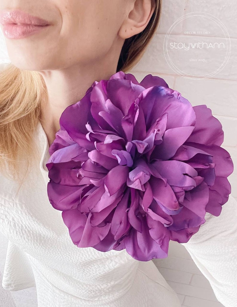 Large Flower Brooch Giant Flower Fabric Flower for Prom Etsy