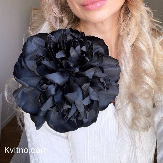 Color to Choose Large Flower Brooch Fabric Flower Pin Black Flower Pin  Corsage Pin Brooch Oversized Flower Brooch Fabric Mother's Day Gift -   Finland
