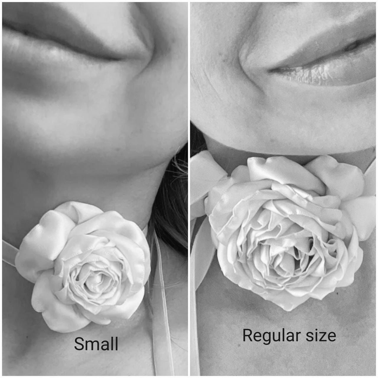 Collana Girocollo Fiore Con Rosa - Elegante Accessorio Donna Per Feste | Regolabile In Pizzo - Foto 8