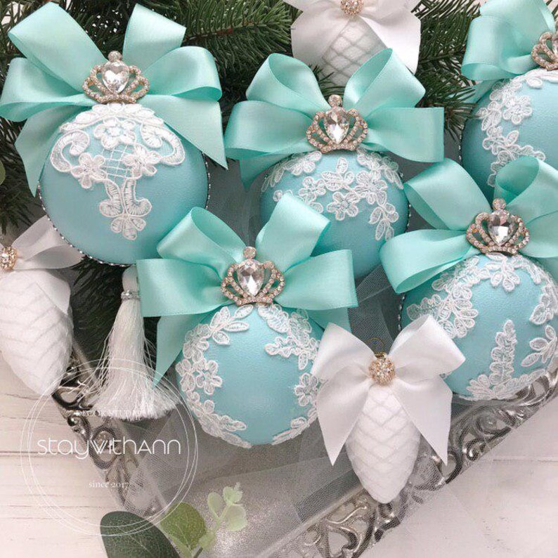 Weihnachtsschmuck Set Aqua Weihnachten Ornament Türkis Etsy