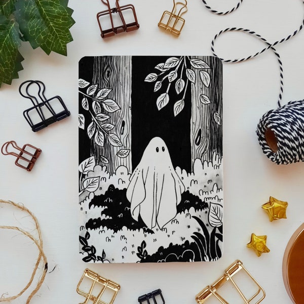 Postcard - Ghost in the woods | A6 Postcard, Greeting Card, Matte Postcard, Cute Postcard, Thank you Card, Penpal, Gift for her, Stationery