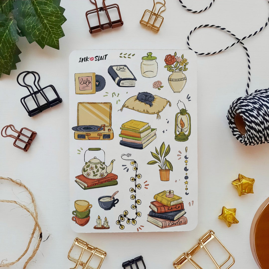 Cozy Interiors Sticker Sheet Bullet Journal Stickers, Planner Stickers ...