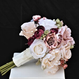 Hand Wrapped Bouquet Cream & Mauve offered in several sizes
