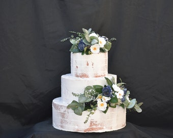 Eucalyptus Rose Cake Topper Set, Dry Look Wedding Decoration