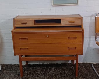Mid-century Arne Wahl Iversen secretary desk, writing desk, sideboard, teak.