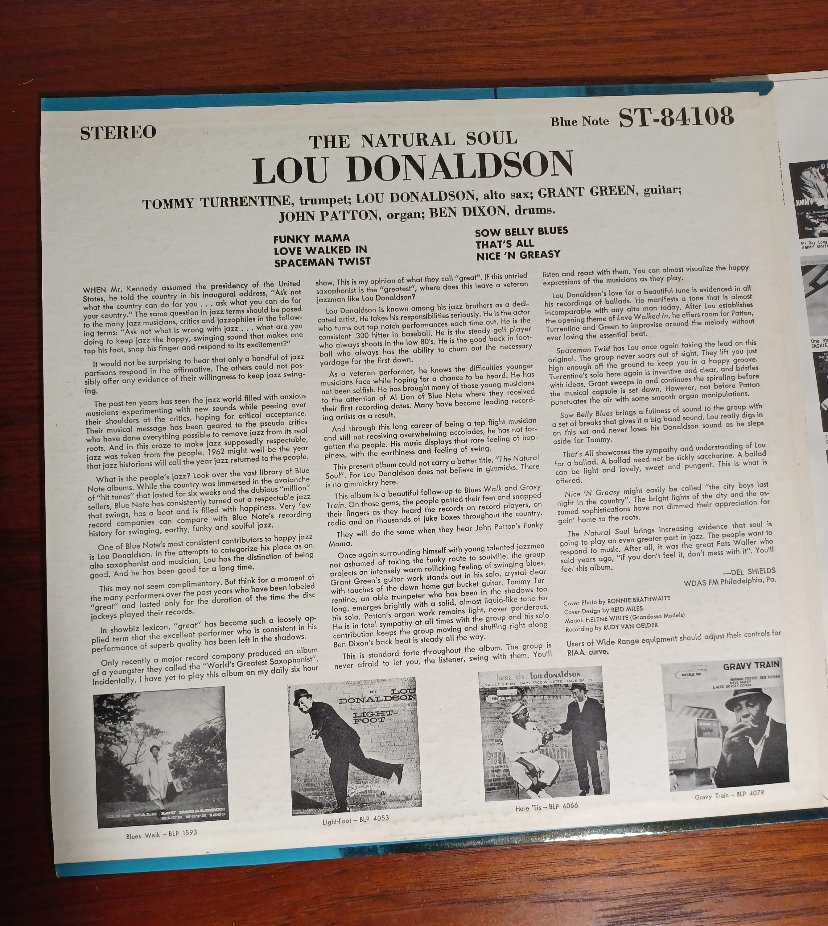 洋楽 Lou Donaldson The Natural Soul ST-84108 Lou Donaldson - The Natural Soul on Blue Note 84108 NY