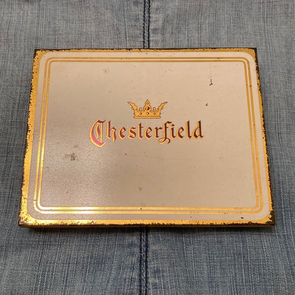 Chesterfield - Vintage Cigarettes Tin - Factory No. 25 - Made In USA - Antique Tobacco Tin