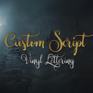 Sticker Decal Sign Custom Text Font Word Name Fancy Script Cursive Vinyl Gift DIY Wall Decoration