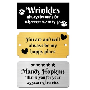 Custom Engraved Plate Plaque Name Office Trophy Business Desk Door Wall Mailbox Sign Tag aluminum 4" x 2"