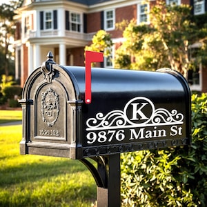 Sticker Decal Sign Mailbox Custom Text Font Word Name Fancy Script Cursive Vinyl Gift DIY Wall Decoration