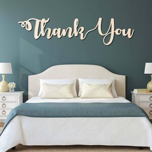 Thank You Words Text Cutout Raw Wood Shapes Sign 1/5&quot; thick