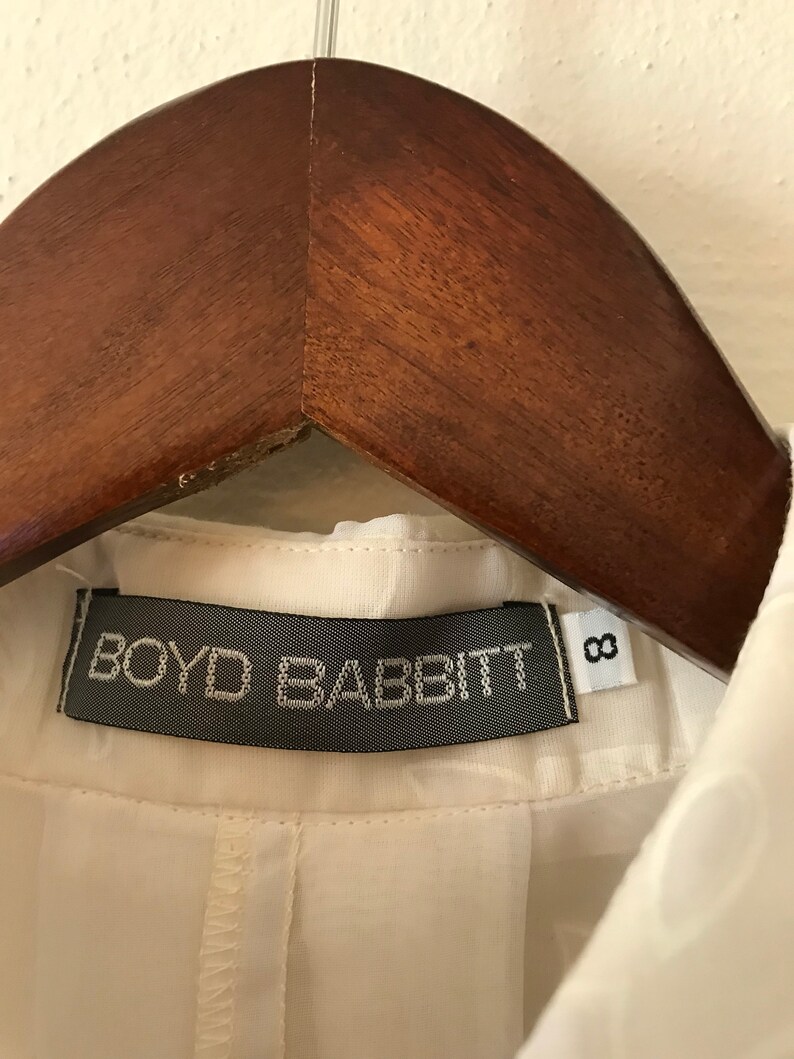 90s Vintage Oversized Boyd Babbit Floral Lace Sheer Blouse