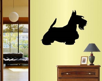 In-Style Calcomanías Pared Vinilo Calcomanía Decoración para el hogar Arte Etiqueta Perro Scottish Terrier Scottie Mascota Animal Tienda de mascotas Vivero Extraíble Mural Diseño 111