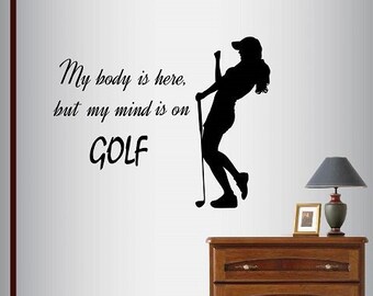 GOLFER FEMALE Vinyl Decal Sticker C