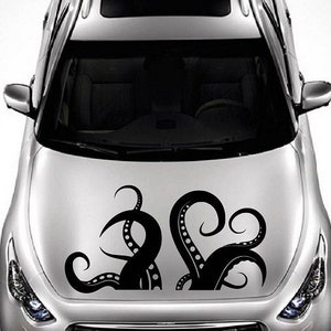 In-Style Decals Octopus Tentacles Sea Ocean Hood Decal Vehicle Auto Car Décor Vinyl Decal Art Sticker  Design for any Car Truck SUV 1058