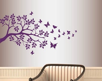 In-Style Decals Wall Vinyl Decal Home Decor Art Sticker Tree Branch Butterflies Kids Girls Room Removable  Mural Design for Any Room 204