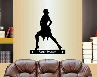In-Style Decals Wall Vinyl Decal Art Sticker Salsa Dancer Girl Woman Latin Dance Clases de baile Studio Girl Room Extraíble Mural Design 620