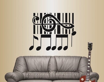 In-Style Decals Wall Vinyl Decal Art Sticker Music Musical Clef and Notes Musician Music Room Shop Removable Mural Unique Design 319