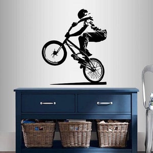 In-Style Decals Wall Vinyl Decal Home Decor Art Sticker BMX Cyclist Bicycle Extreme Sports Bike Rider Boy Man Removable Mural Design 1533