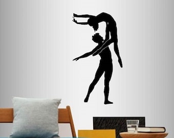 In-Style Decals Wall Vinyl Decal Home Decor Art Sticker Ballet Dancers Boy Girl Pair Couple Dance Studio Dancing Room Removable Design 388