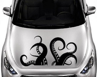 In-Style Decals Octopus Tentacles Sea Ocean Hood Decal Vehicle Auto Car Décor Vinyl Decal Art Sticker  Design for any Car Truck SUV 1058