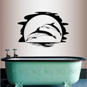 In-Style Decals Wall Vinyl Decal Home Decor Art Sticker Dolphins Ocean Living Room Bathroom Decor Removable Mural Design for Any Room 221