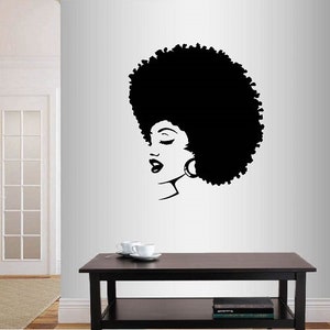 In-Style Decals Wall Vinyl Decal Home Decor Art Sticker Beautiful Sexy Afro Girl Woman Face Beauty Hair Salon Removable Mural Design 1354