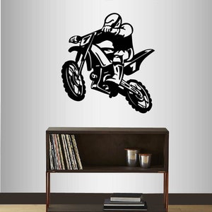 In-Style Decals Wall Vinyl Decal Home Decor Art Sticker Dirt Bike in Air Biker Rider Extreme Moto Sports Removable Stylish Mural Design 43