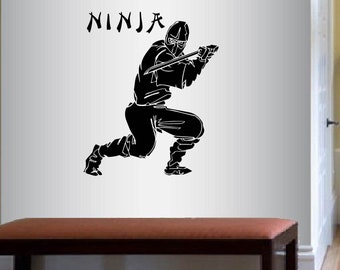 In-Style Decals Wall Vinyl Decal Home Decor Art Sticker Ninja Warrior Fighter Karate Kung Fu Martial Arts Guy Kids Boys Teen Room Design 81