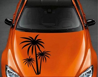 Naklejki w stylu pojazdu Auto Car Decor Vinyl Decal Art Sticker Palm Trees Removable Design for Hood 1171