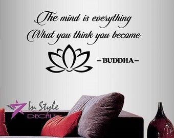 In-Style Decals Wall Vinyl Decal Home Decor Art Sticker Buddha Quote The mind is Everything. What You Think You Become Mural Design 246