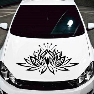 In-stijl stickers voertuig auto auto decor vinyl decal kunst sticker mooie lotusbloem verwijderbaar ontwerp voor motorkap 1028