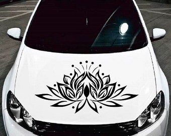 In-Style Decals Vehicle Auto Car Décor Vinyl Decal Art Sticker Beautiful Lotus Flower Removable Design for Hood 1028
