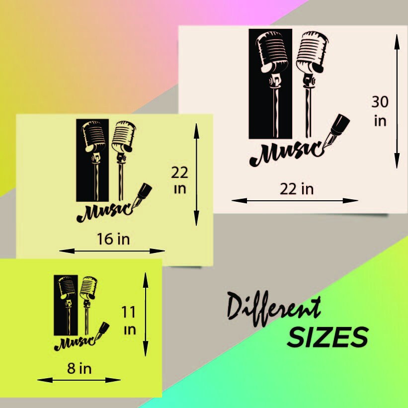 In-style Decals Wall Vinyl Decal Art Sticker Music Microphone Bedroom ...