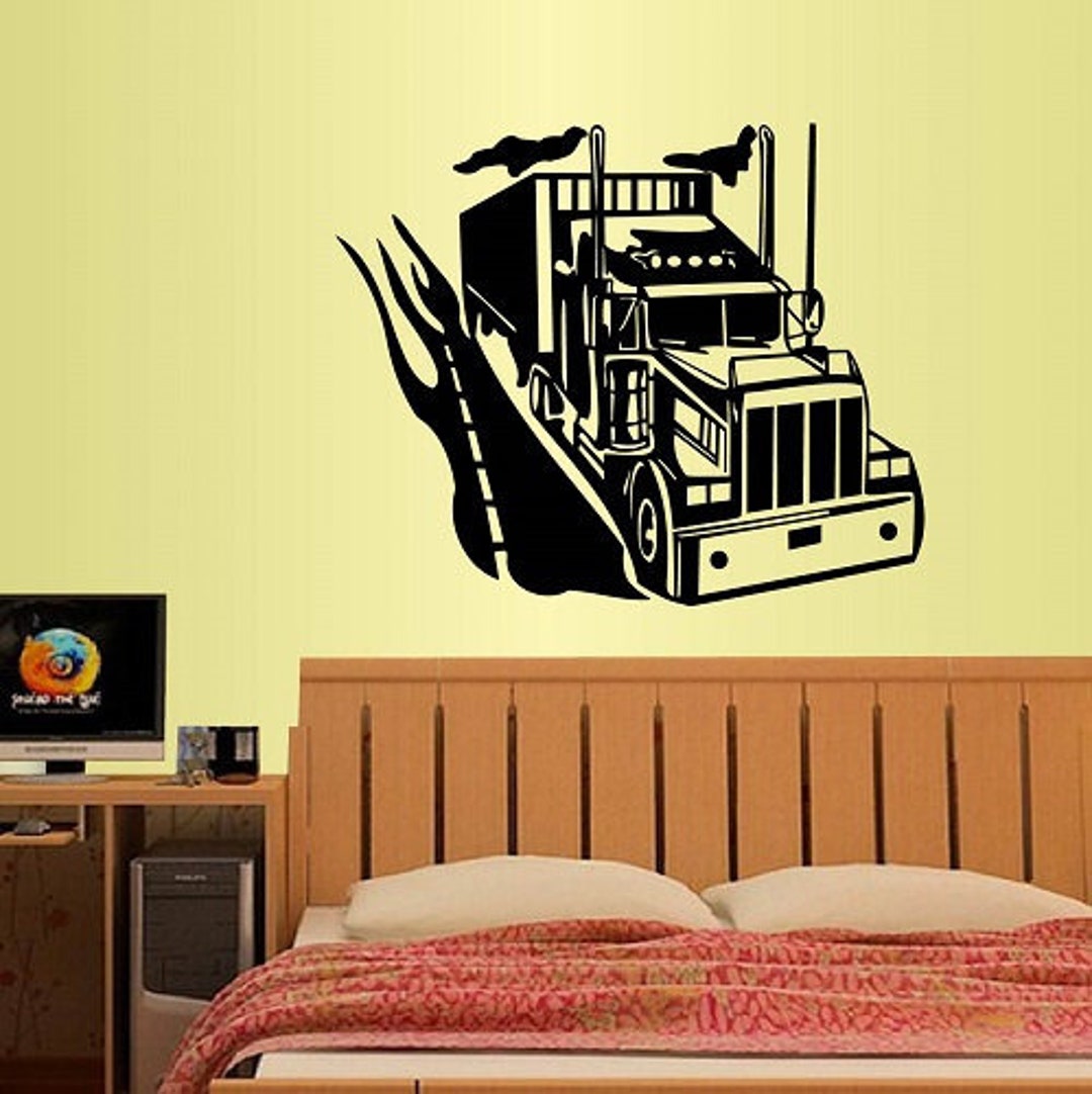 In-style Decals Wall Vinyl Decal Home Decor Art Sticker Semi Truck Car ...