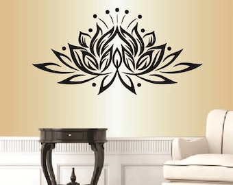 In-Style Decals Wall Vinyl Decal Home Decor Art Sticker Lotus Flower Yoga Studio Meditation Floral Design Room Removable Mural Design 298