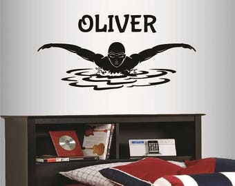 Swimming Athletic Wall Stickers Decal Teen Room Art Decor Vinyl Mural Poster Swimming Athletic Wall Stickers Decal Teen Room Art Decor Vinyl Mural Poster