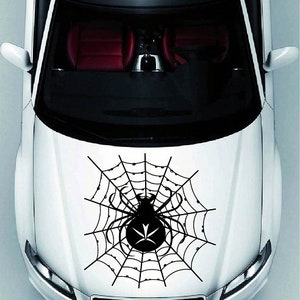In-Style Decals Vehicle Auto Car Décor Vinyl Decal Art Sticker Spider on Web Removable Design for Hood 1129