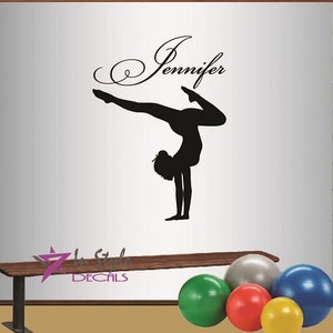 In-Style Decals Wall Vinyl Decal Home Decor Art Sticker Gymnastics Girl Woman Custom Name Fitness Yoga Sports Room Removable Design 2560