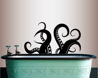 In-Style Abziehbilder Wand Vinyl Aufkleber Wohnkultur Kunst Aufkleber Oktopus Tentakel Ozean Tier Badezimmer Schlafzimmer Dekor Abnehmbares Wandbild Design 618