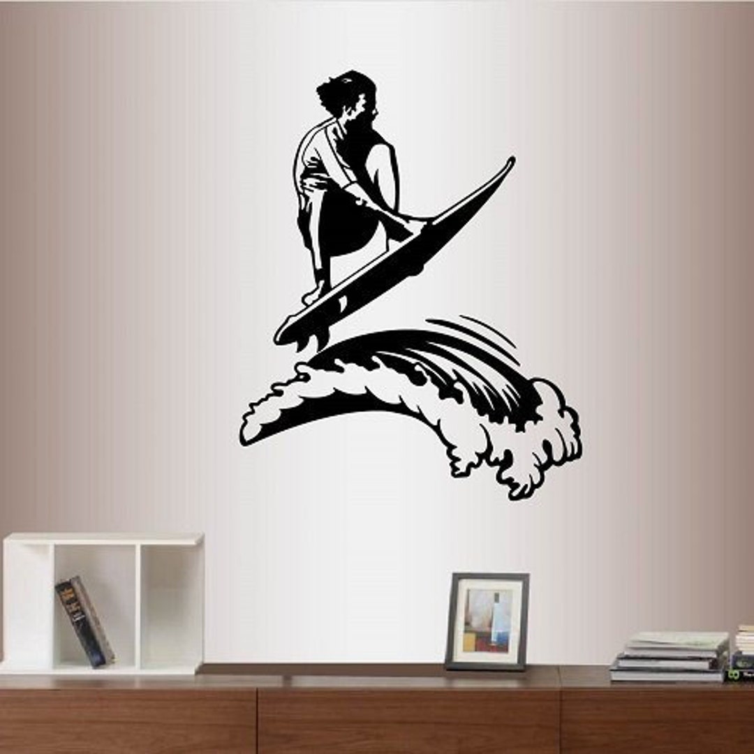 Wall Vinyl Decal Home Decor Art Sticker Surfing Surfer Guy Man - Etsy