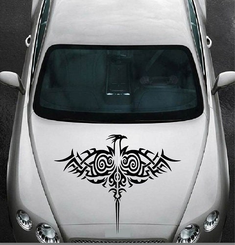 In-style Decals Vehicle Auto Car Décor Vinyl Decal Art Sticker Phoenix Bird  Tribal Ornaments Symbol Removable Stylish Design for Hood 1227 