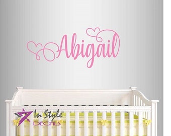 In-Style Decals Wall Vinyl Decal Home Decor Art Sticker Cute Custom Name Girl Baby Kids Nursery Play Room Bedroom Removable Mural Design2576