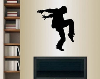 In-Style Abziehbilder Wand Vinyl Aufkleber Home Decor Art Aufkleber Break Dancer Hip Hop Tanzen Jumping Guy Teen Boy Room Abnehmbares Wandbild Design 66