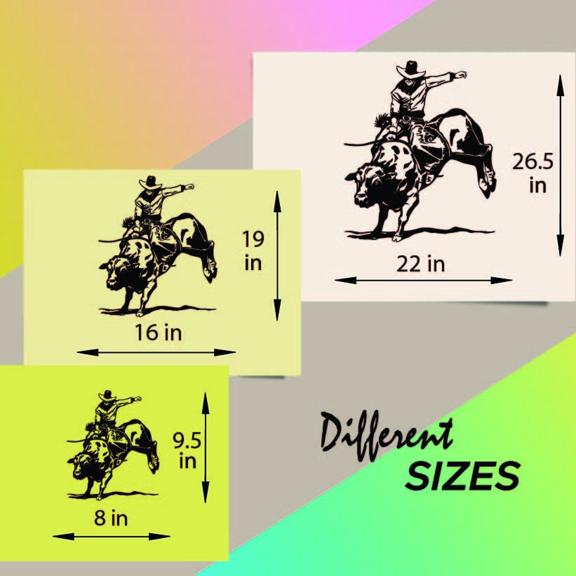 In-style Decals Wall Vinyl Decal Home Decor Art Sticker Rodeo Cowboy ...