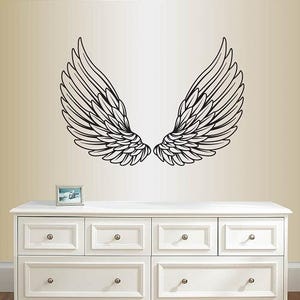 In-Style Decals Wall Vinyl Decal Home Decor Art Sticker Angel Wings or Eagle Bird Wings Kids Bedroom Living Room Removable Mural Design 2102